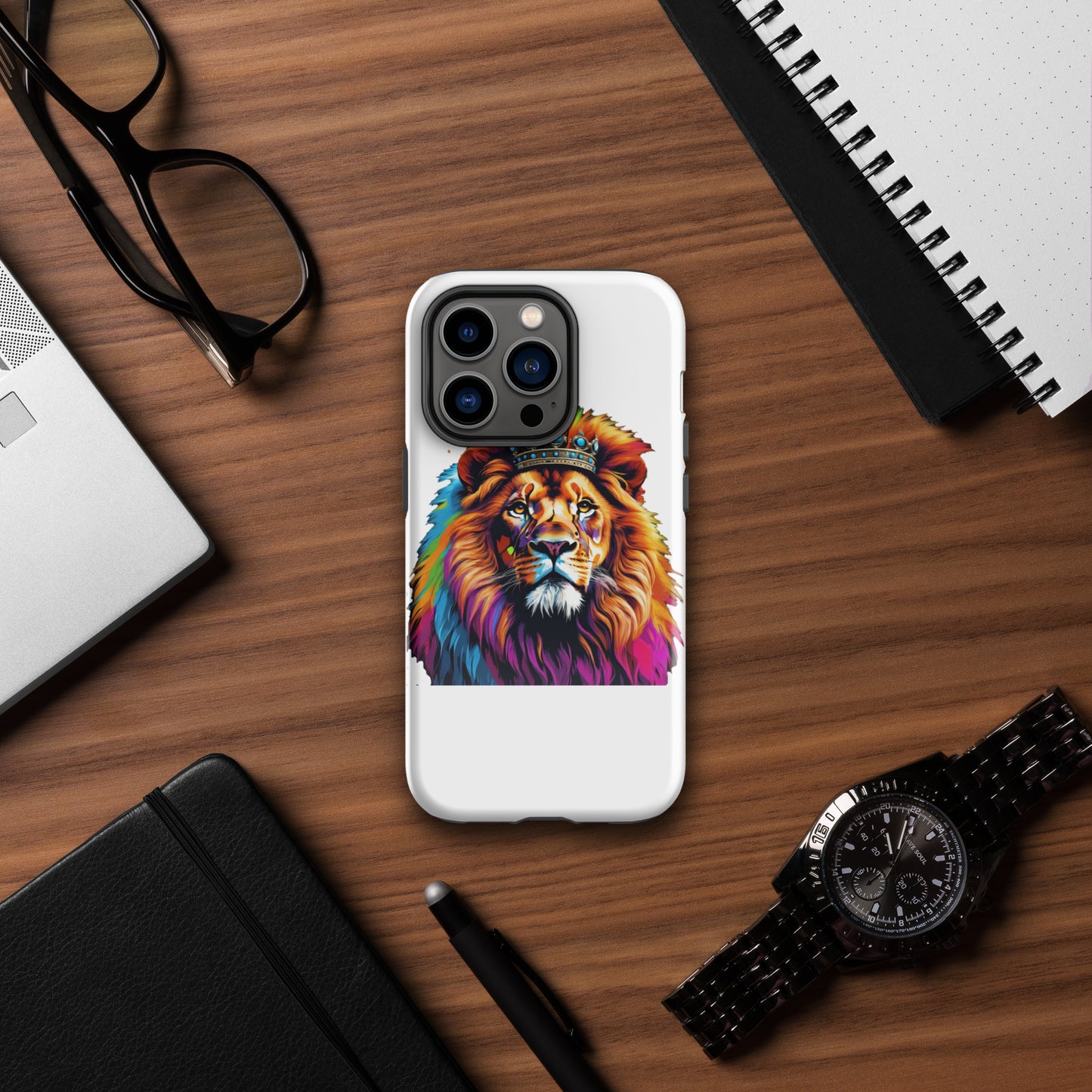 Tough Case for iPhone® - Lion with Colorful Mane and Crown