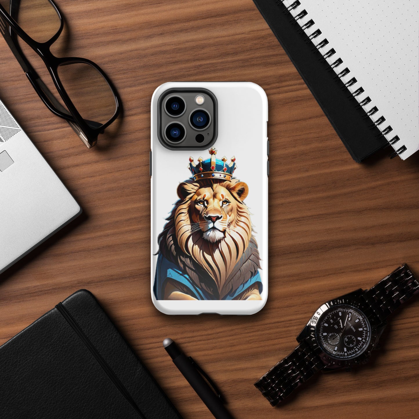 Tough Case for iPhone® - Lion with Blue Attire and Crown