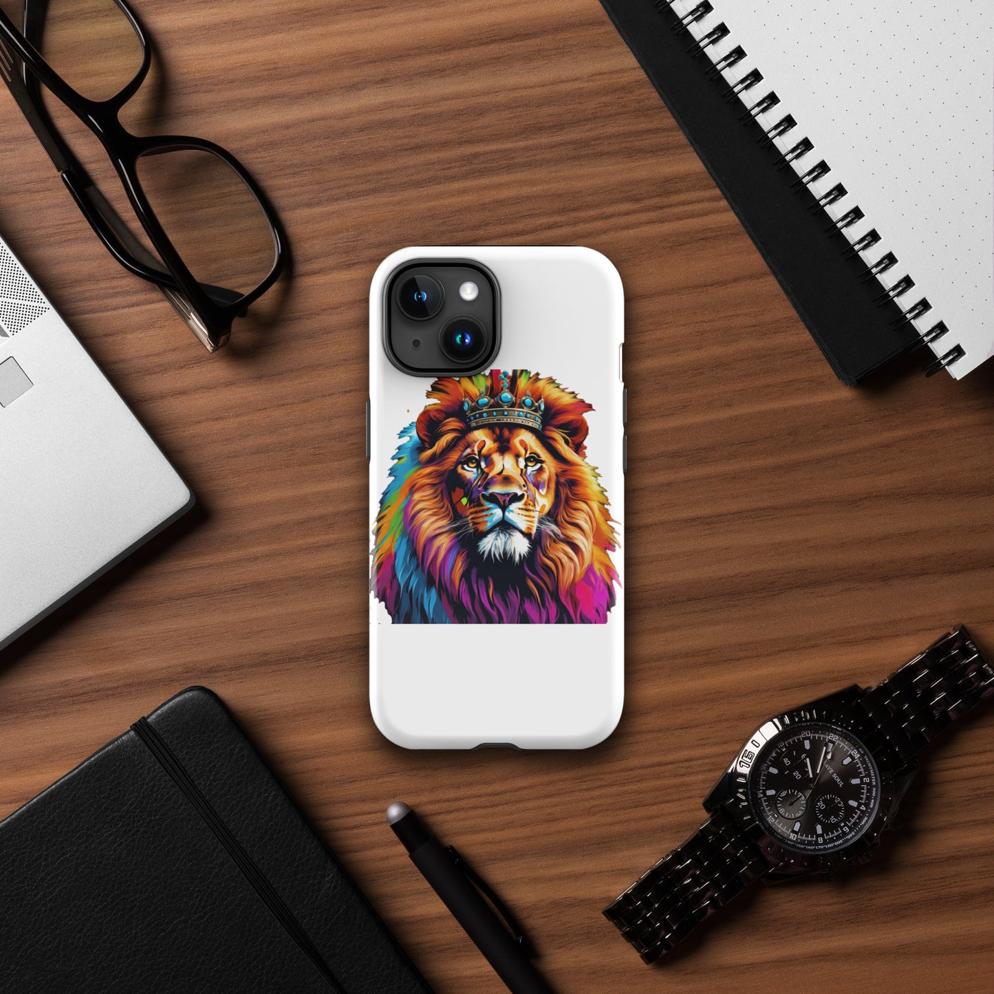 Tough Case for iPhone® - Lion with Colorful Mane and Crown