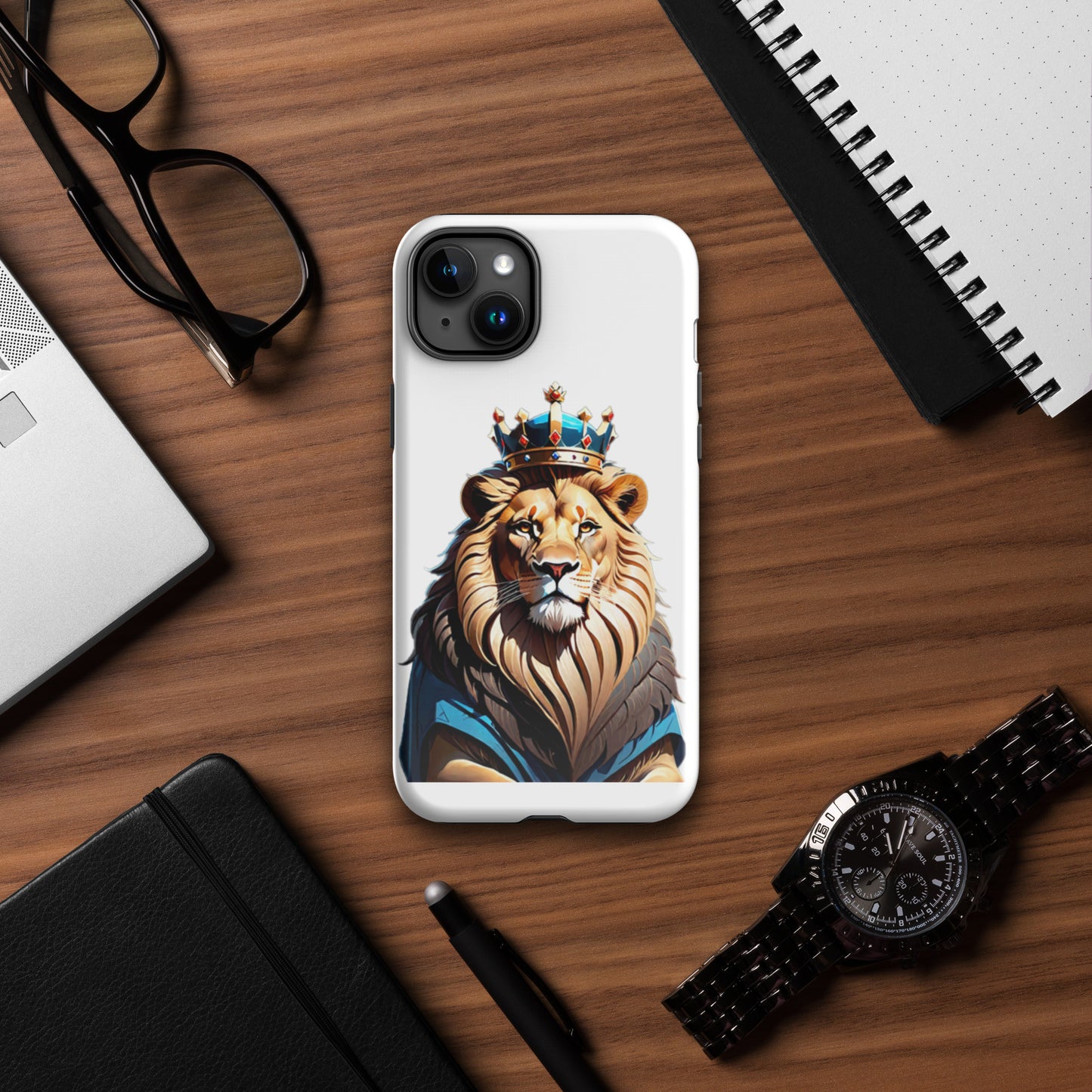 Tough Case for iPhone® - Lion with Blue Attire and Crown