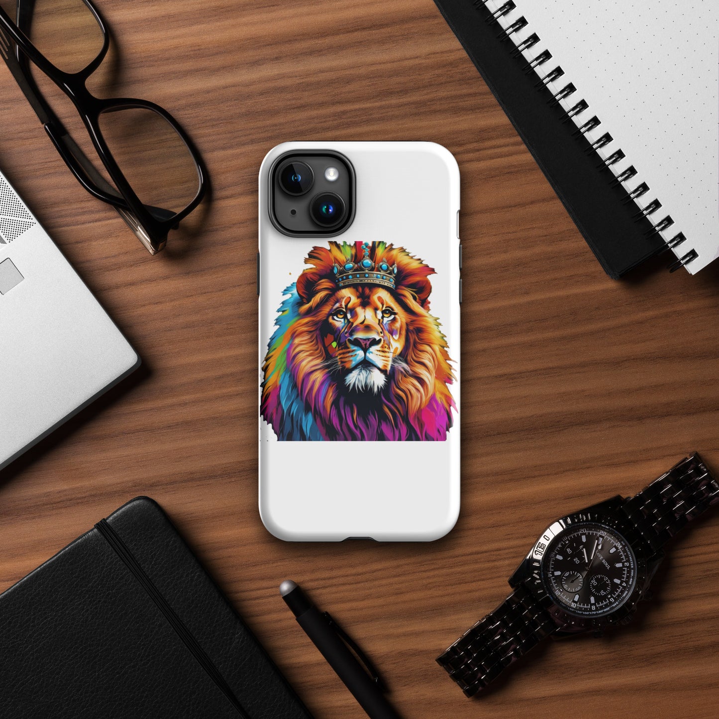 Tough Case for iPhone® - Lion with Colorful Mane and Crown