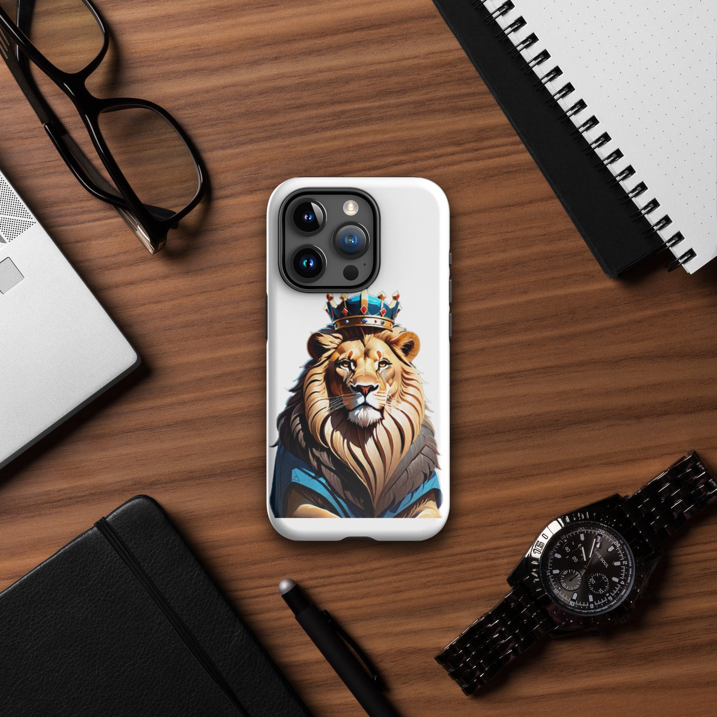 Tough Case for iPhone® - Lion with Blue Attire and Crown