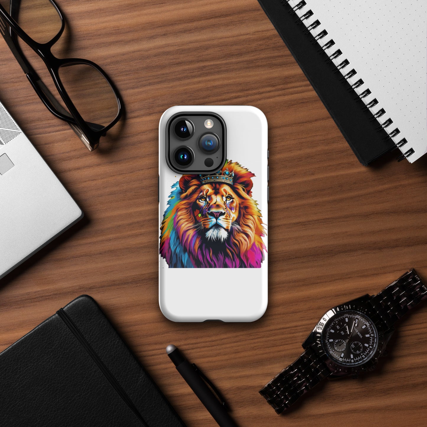 Tough Case for iPhone® - Lion with Colorful Mane and Crown