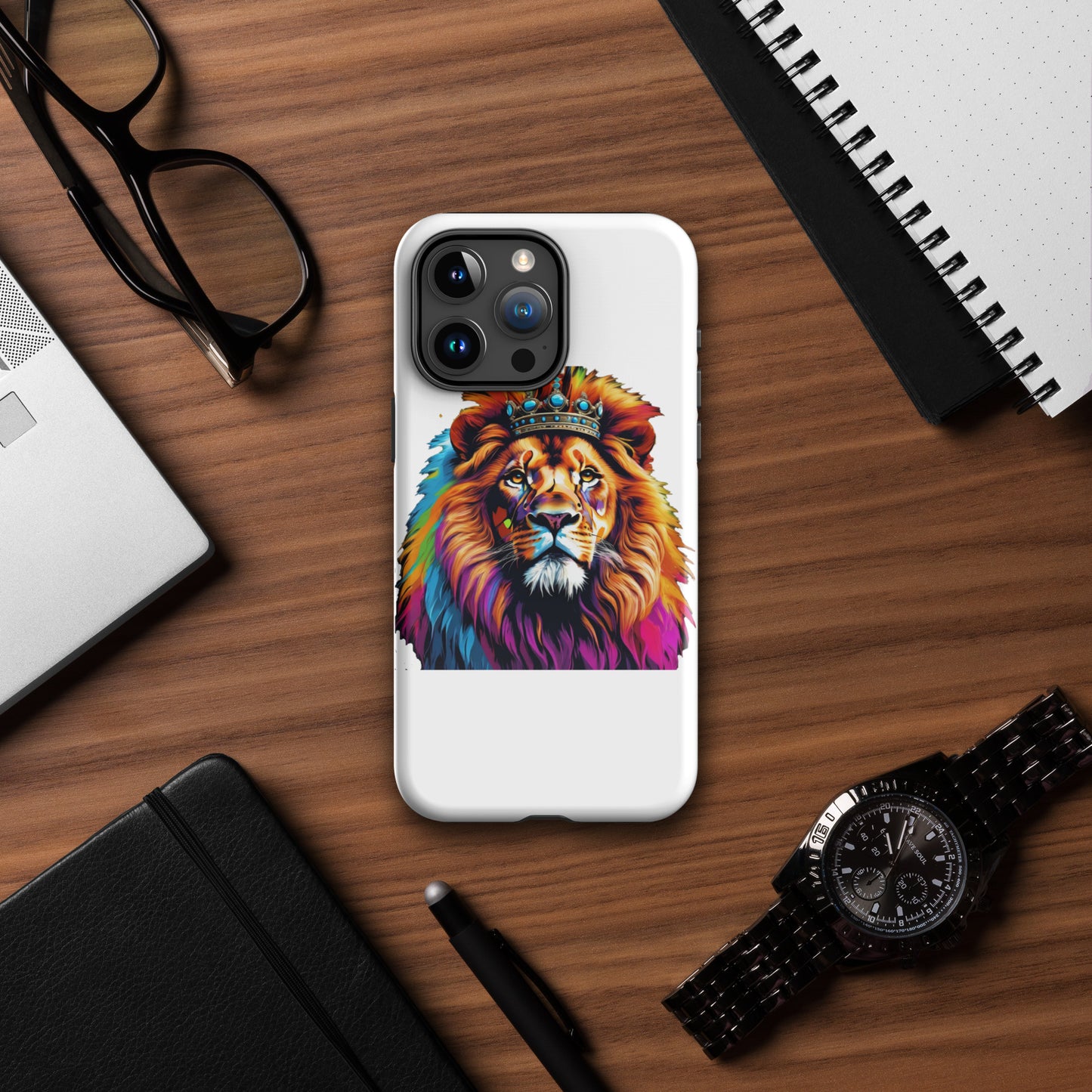 Tough Case for iPhone® - Lion with Colorful Mane and Crown