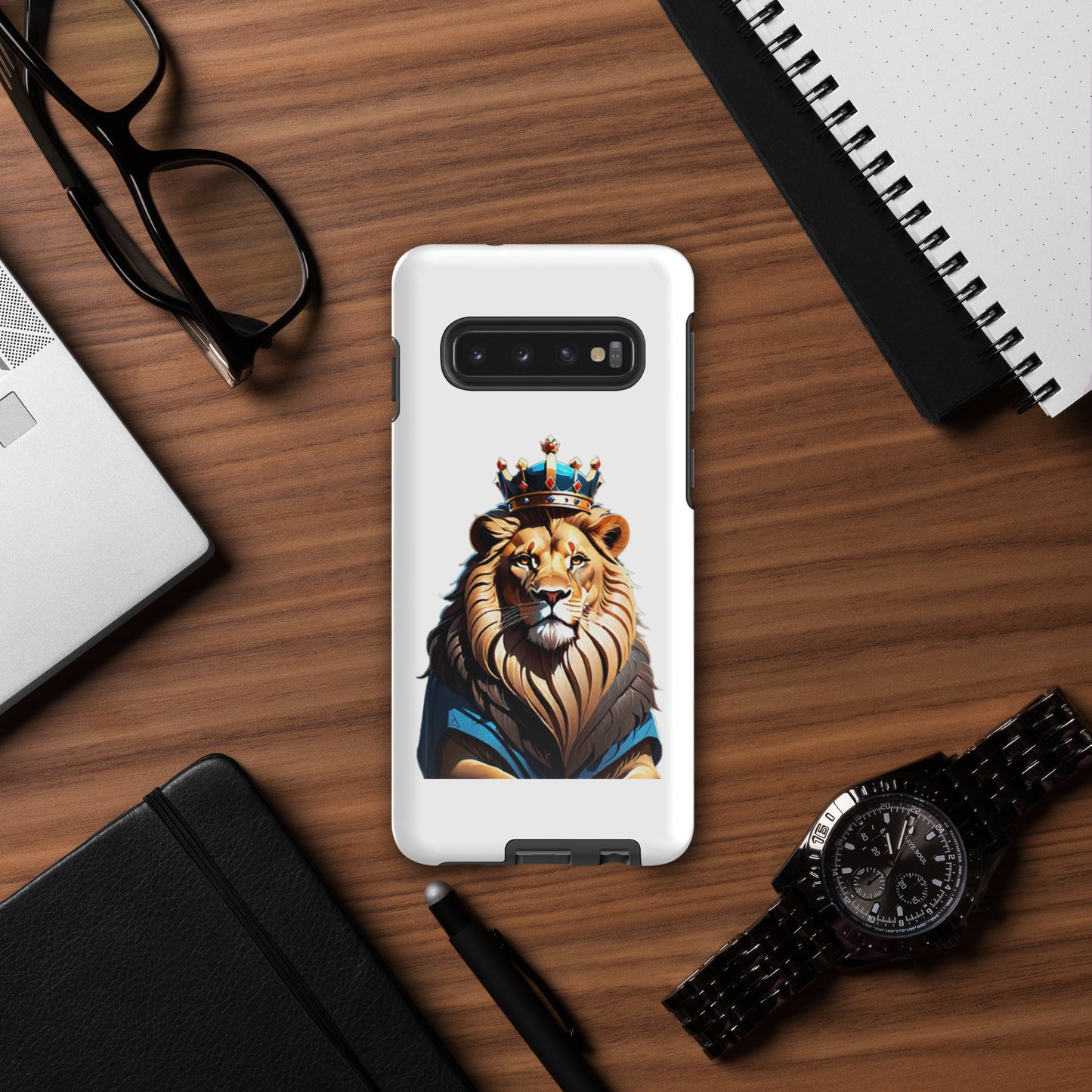 Tough case for Samsung® - Lion with Blue Attire and Crown