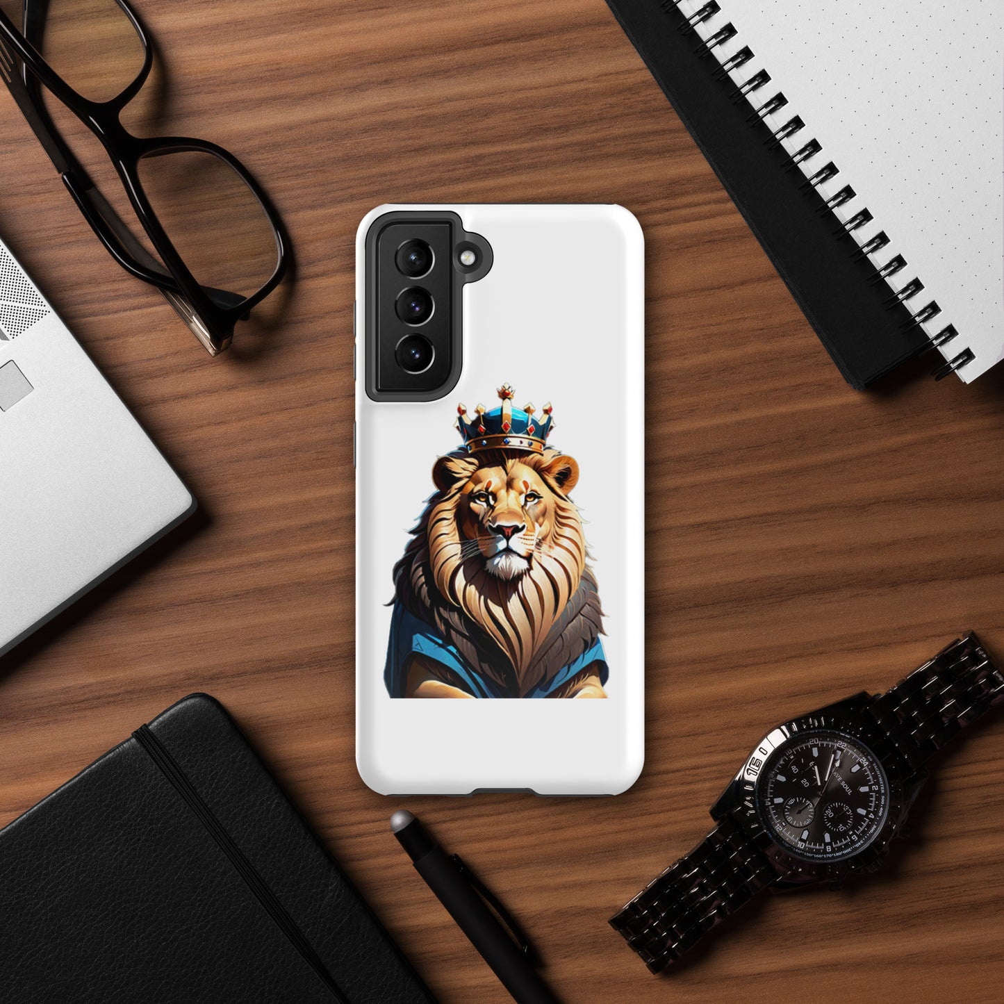 Tough case for Samsung® - Lion with Blue Attire and Crown