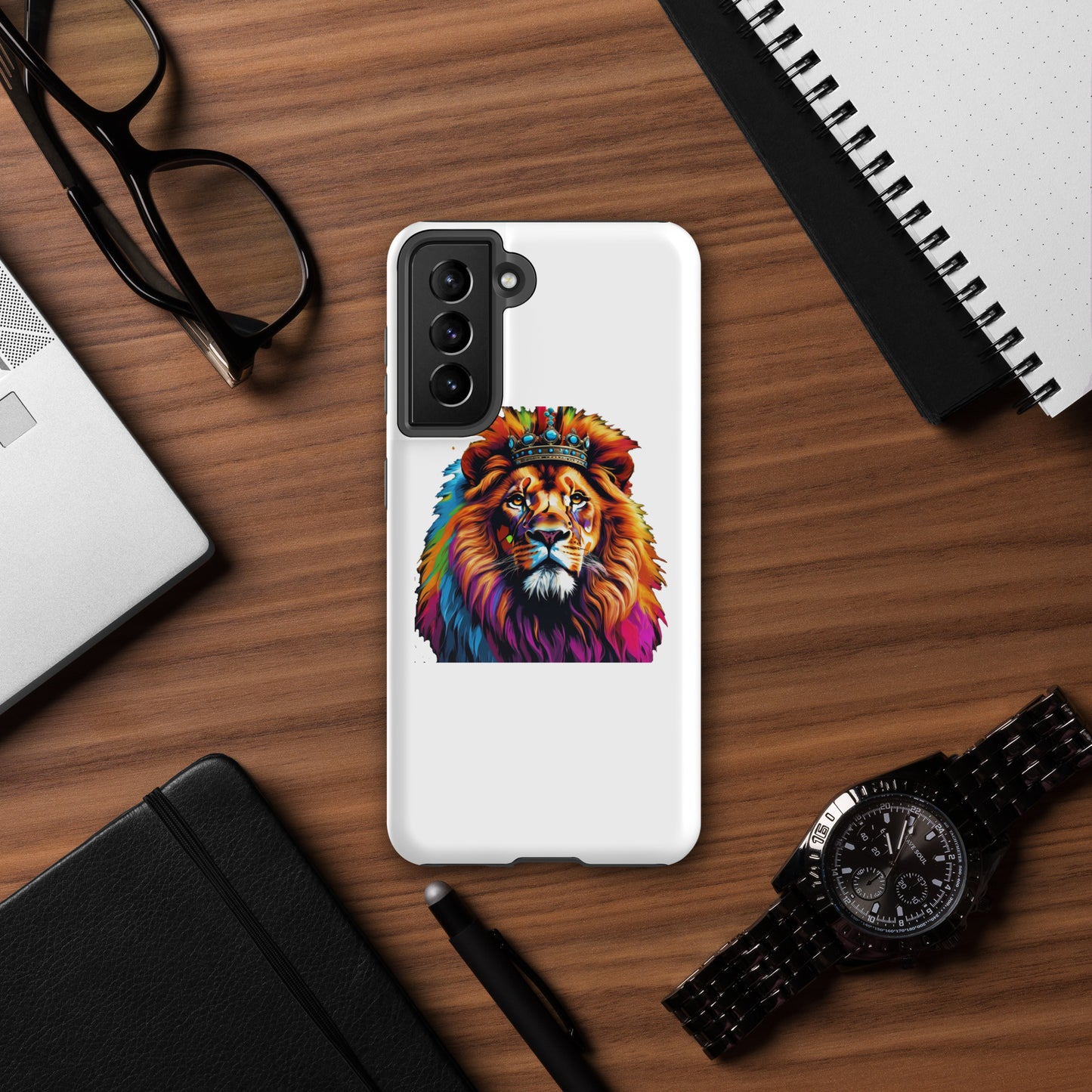 Tough case for Samsung® - Lion with Colorful Mane and Crown