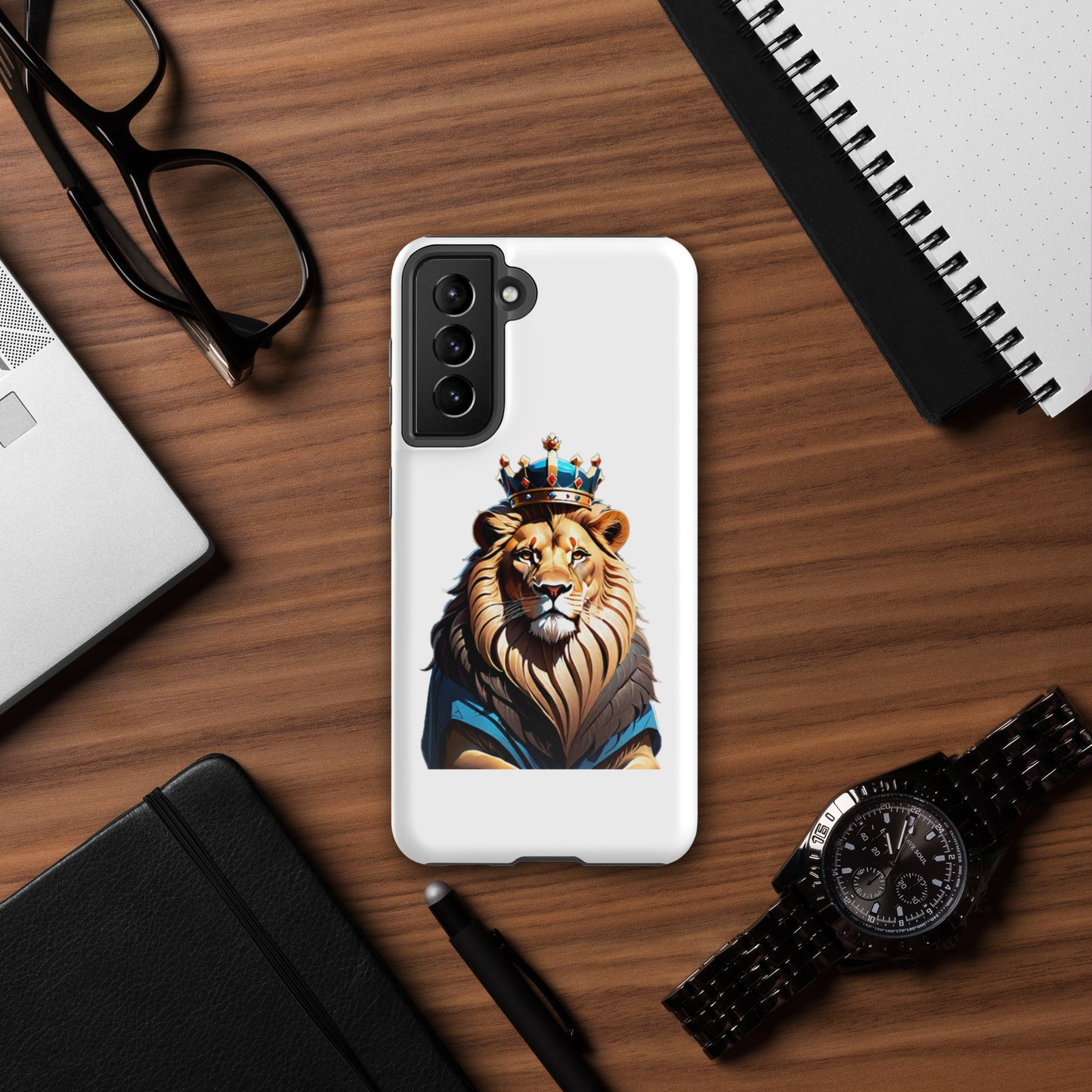 Tough case for Samsung® - Lion with Blue Attire and Crown