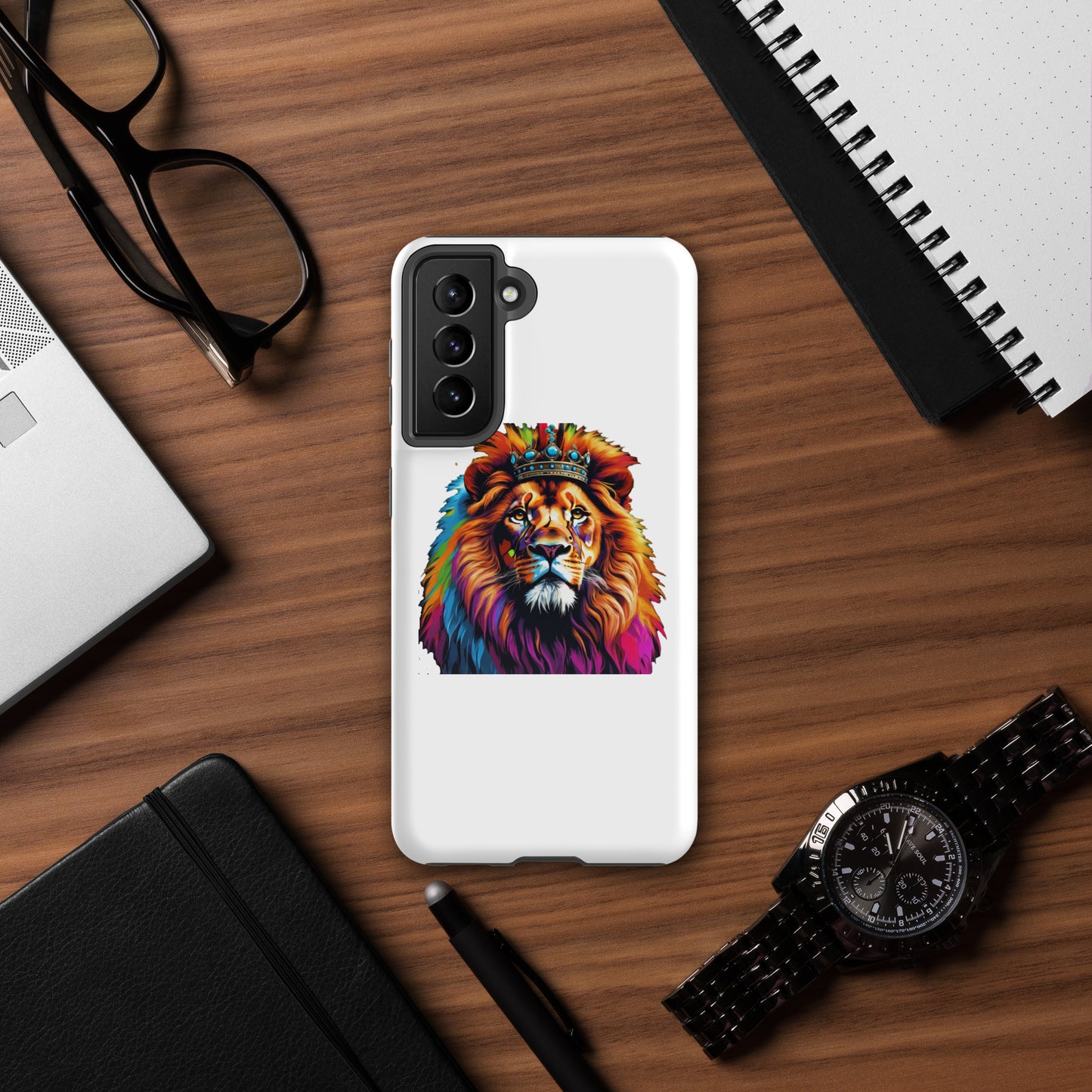 Tough case for Samsung® - Lion with Colorful Mane and Crown