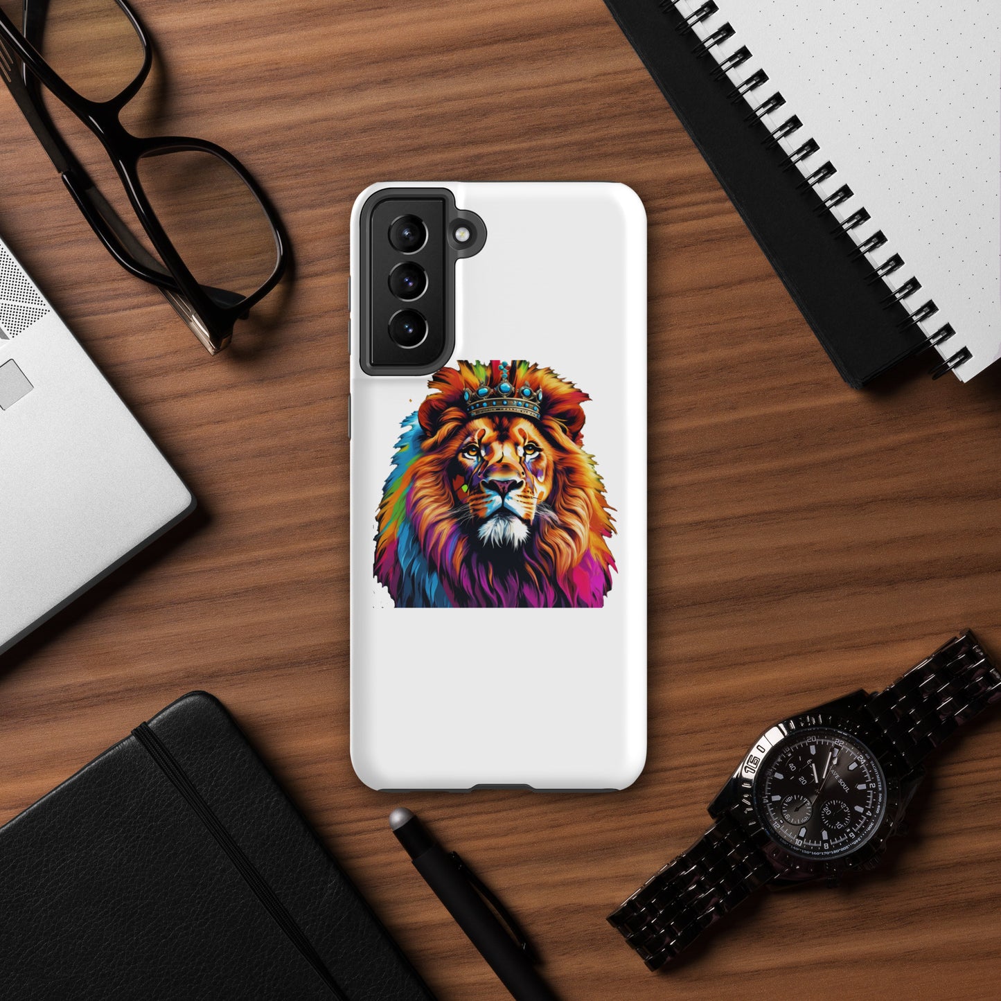 Tough case for Samsung® - Lion with Colorful Mane and Crown