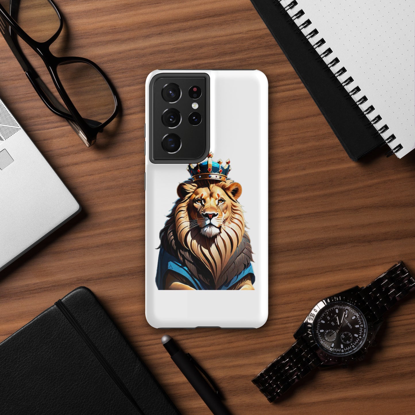 Tough case for Samsung® - Lion with Blue Attire and Crown