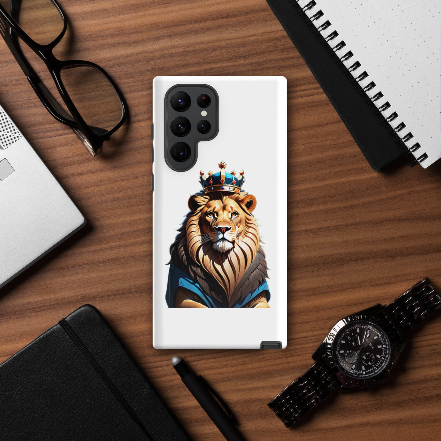 Tough case for Samsung® - Lion with Blue Attire and Crown