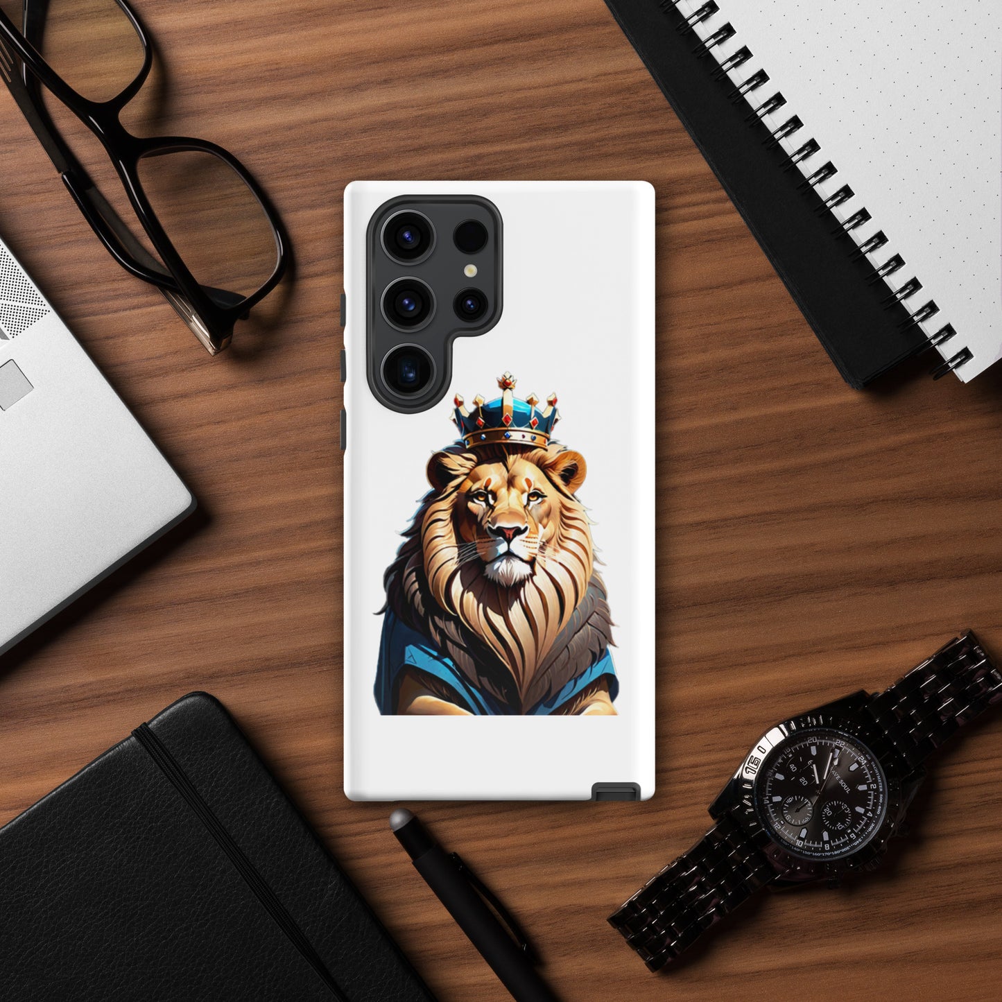 Tough case for Samsung® - Lion with Blue Attire and Crown