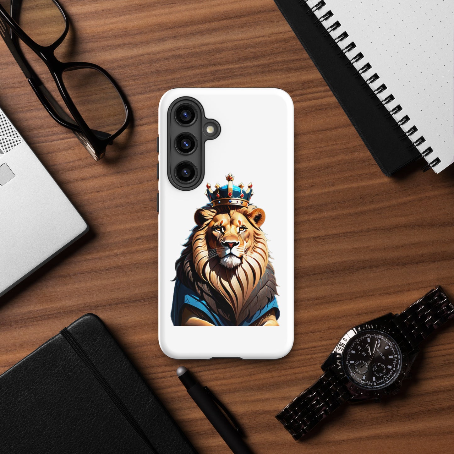 Tough case for Samsung® - Lion with Blue Attire and Crown