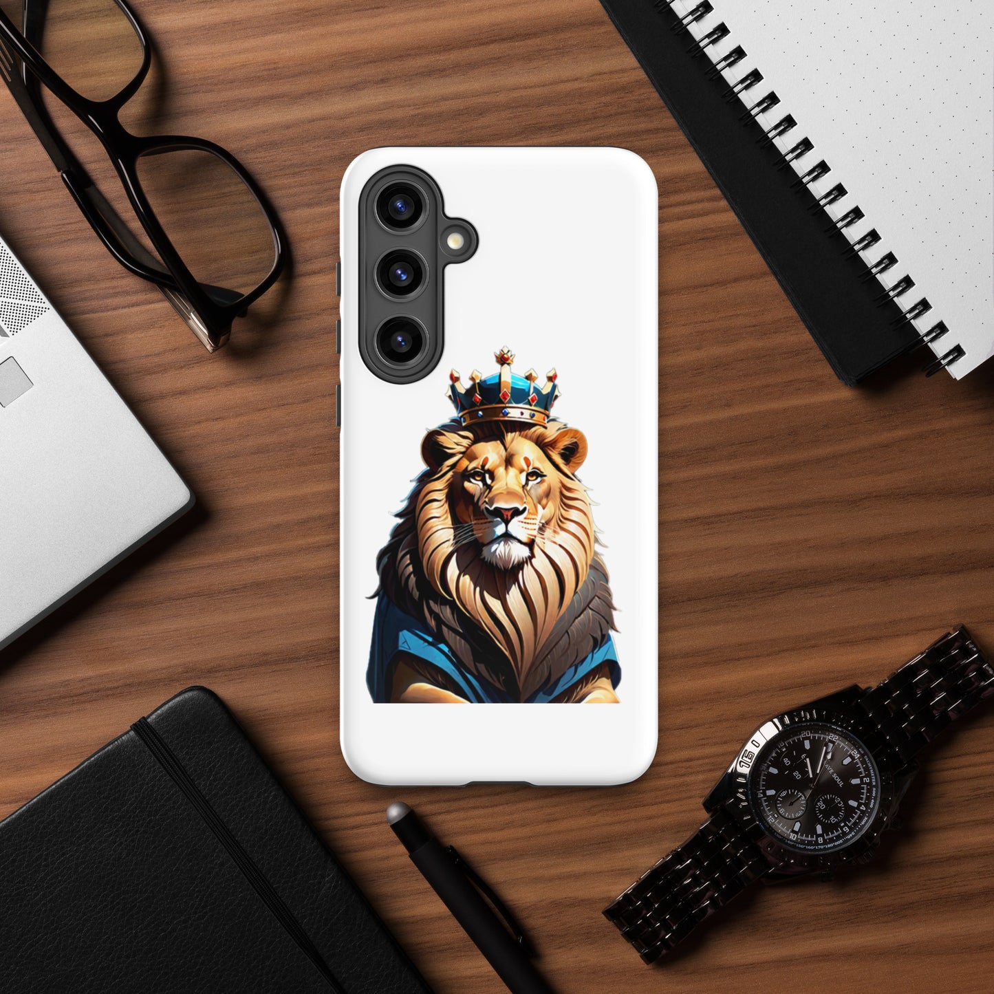 Tough case for Samsung® - Lion with Blue Attire and Crown