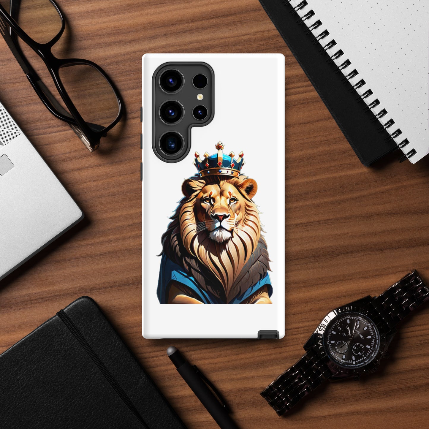 Tough case for Samsung® - Lion with Blue Attire and Crown