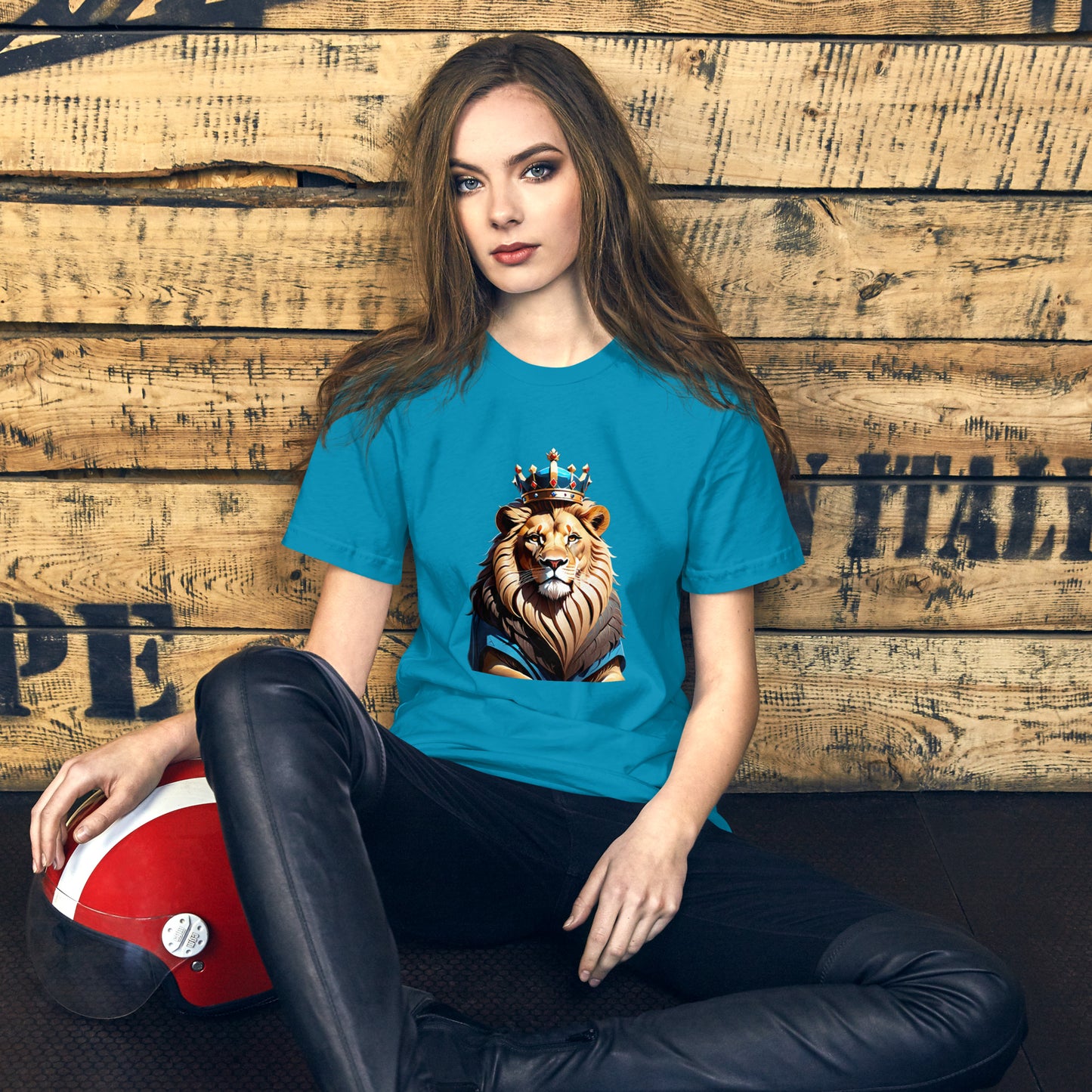 Unisex t-shirt - Lion with Blue Attire and Crown