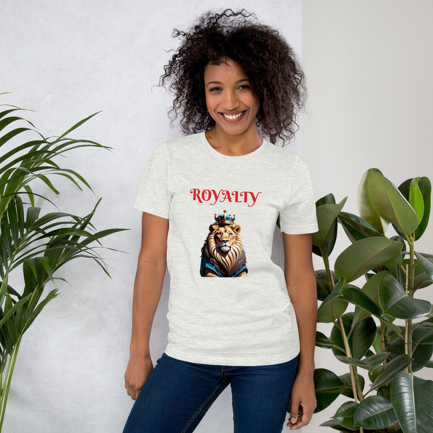 Unisex t-shirt - "ROYALTY" Lion with Blue Attire and Crown