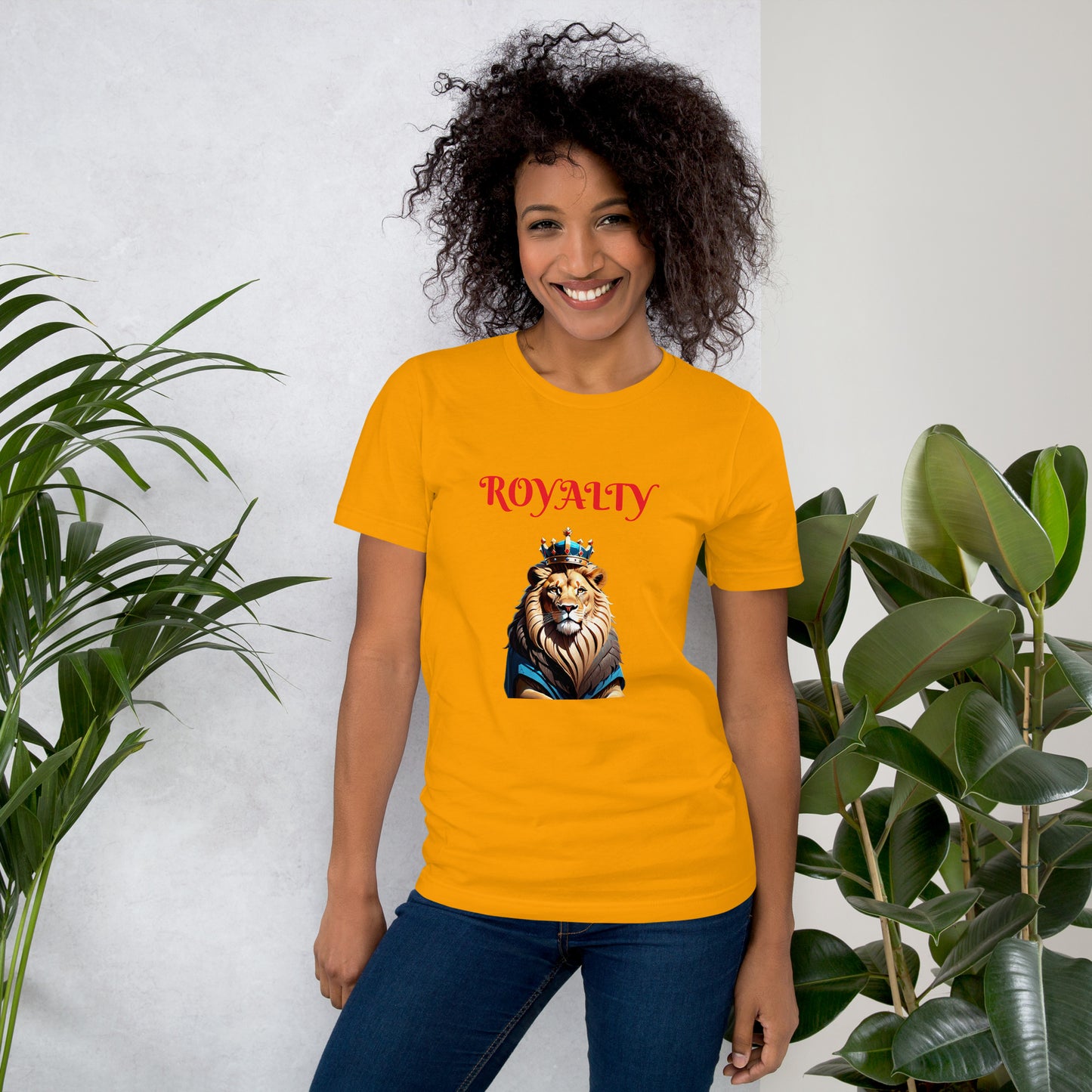 Unisex t-shirt - "ROYALTY" Lion with Blue Attire and Crown