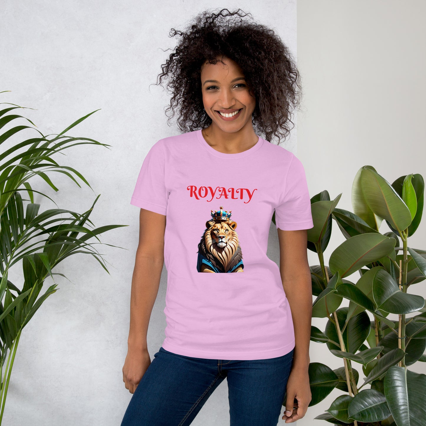 Unisex t-shirt - "ROYALTY" Lion with Blue Attire and Crown