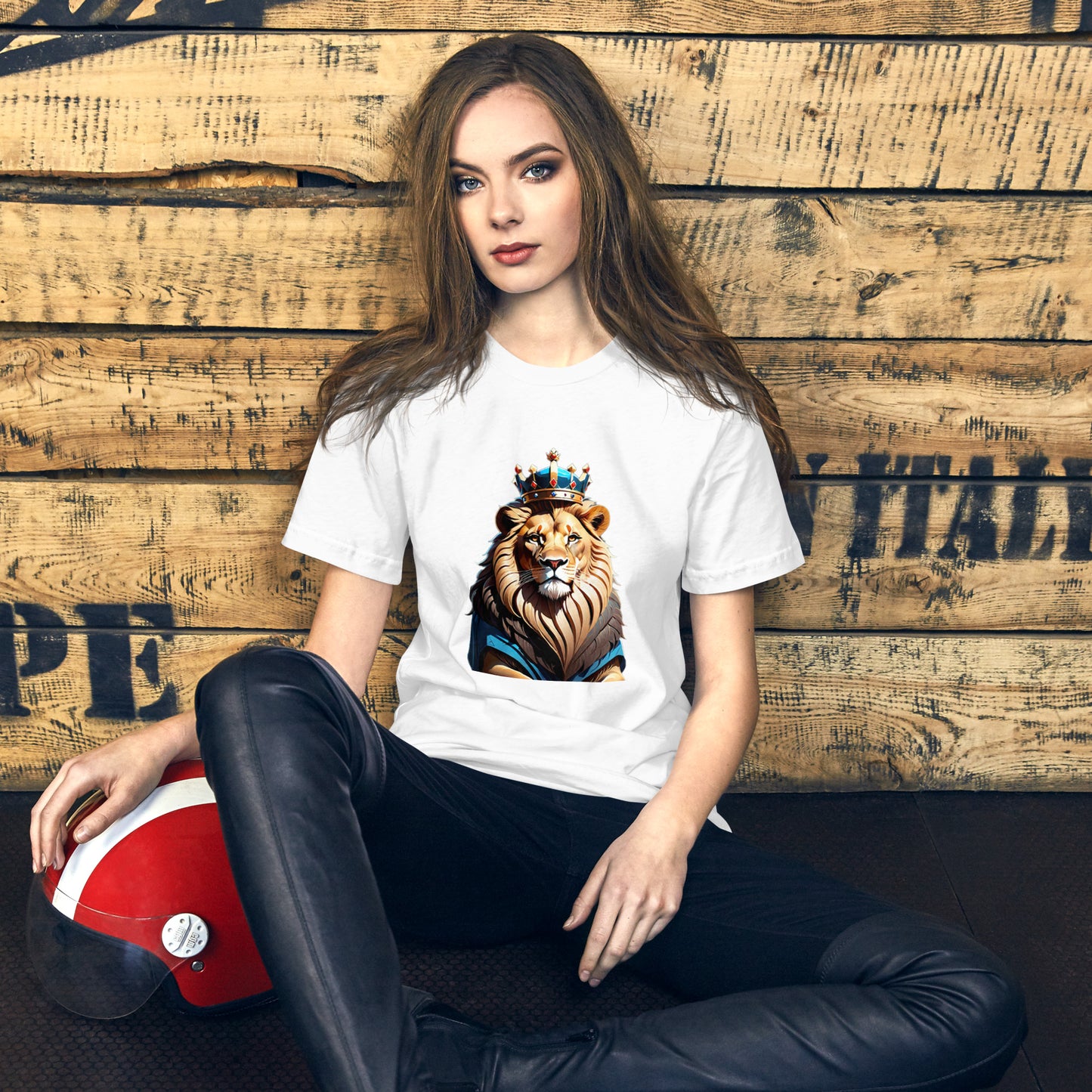 Unisex t-shirt - Lion with Blue Attire and Crown