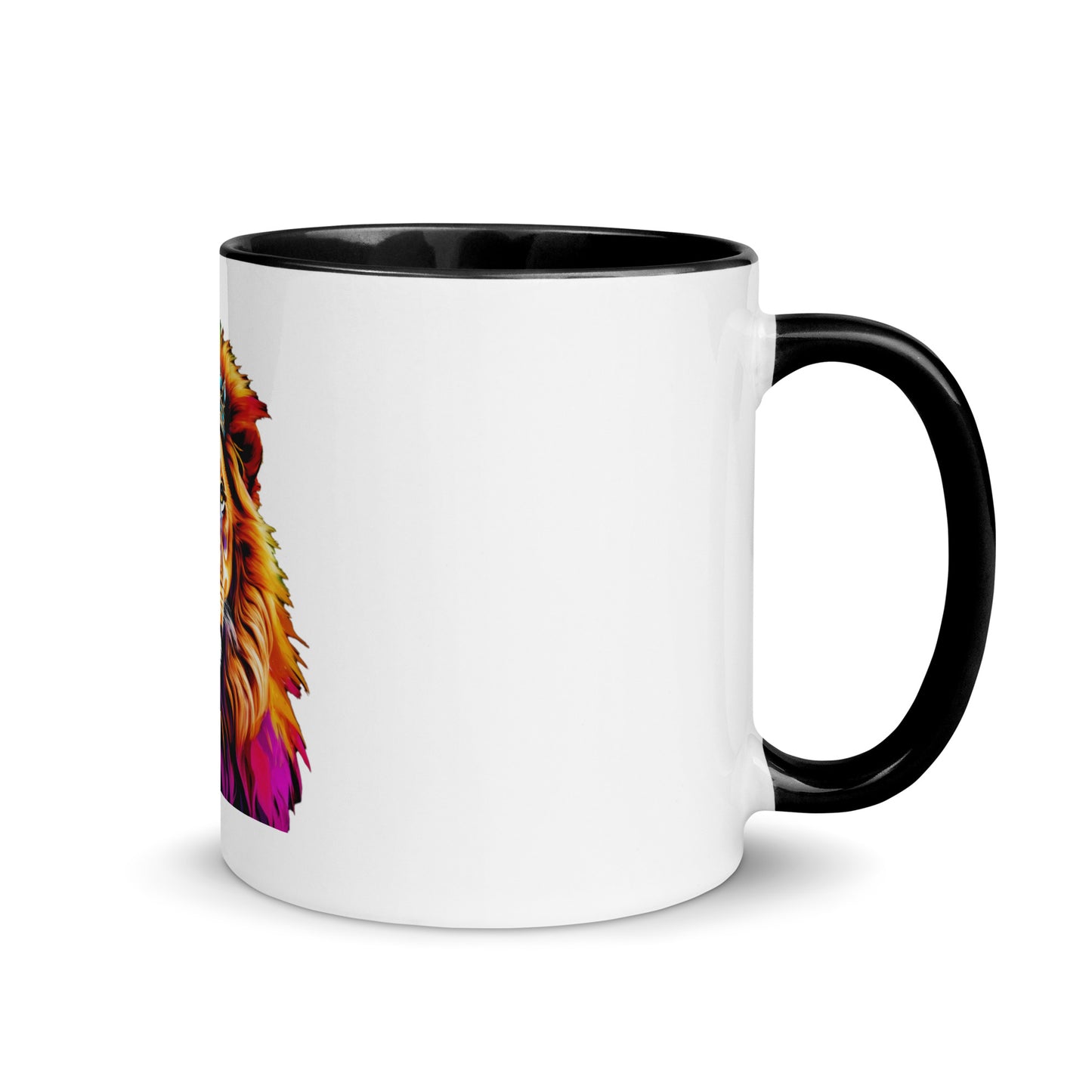 Mug with Color Inside - Lion with Colorful Mane and Crown